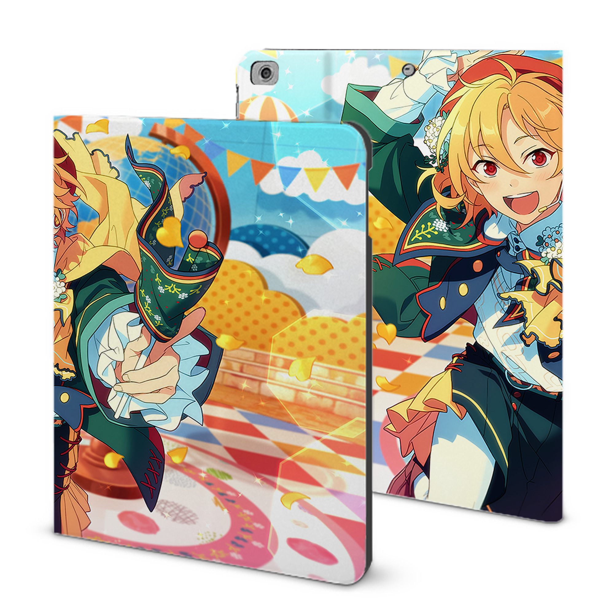 （画像用） あんさんぶるスターズ! Ensemble Stars IPad ケース ブック型 PUレザー TPU 耐衝撃 軽量 薄型 ペン収納なし 全面保護 IPad 各モデル対応